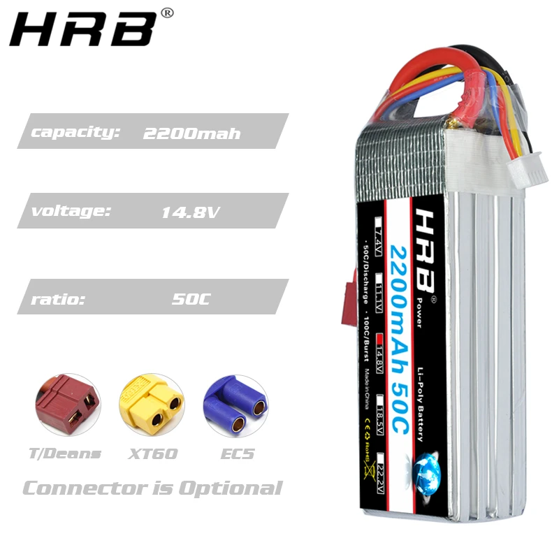 HRB Lipo 4S 6S Battery 14.8V 22.2V 2200mah 50C For RC Car UAV Drone RC Truck RC Truggy RC Airplane