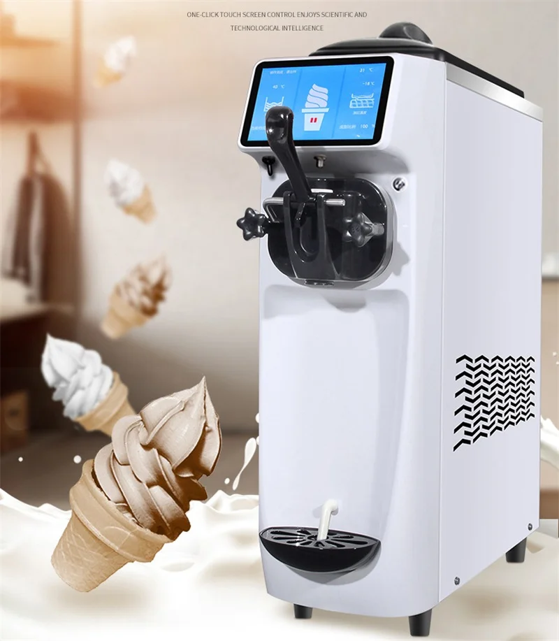 Commercial Soft Ice Cream Makers Machine Electric 60HZ Ice Cream Vending Machine Stainless Steel Sundae Ice Cream Machine