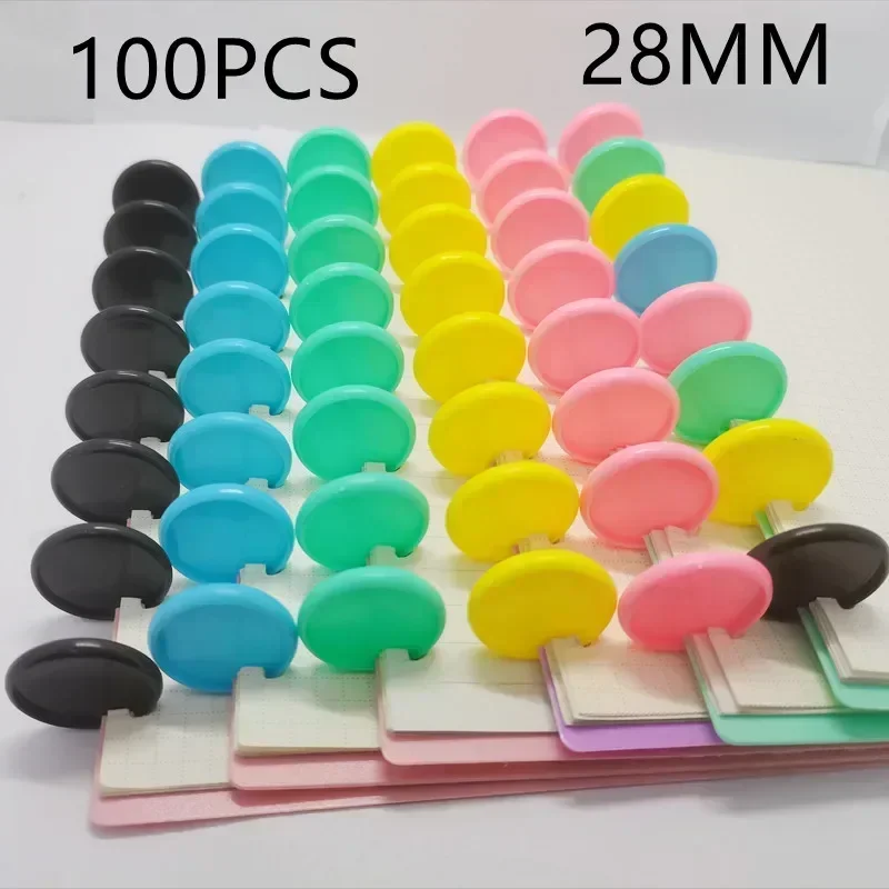 100PCS28MM color solid plastic binding disc binding buckle mushroom hole foldable disc