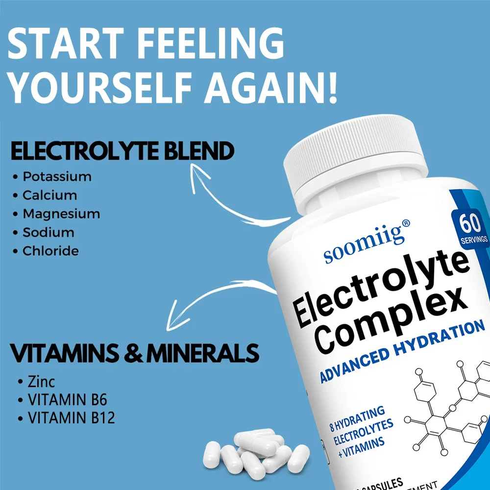 Premium Electrolyte Capsules - Maintaining Electrolyte Levels, Sports Recovery,Energy Health,Dietary Supplement