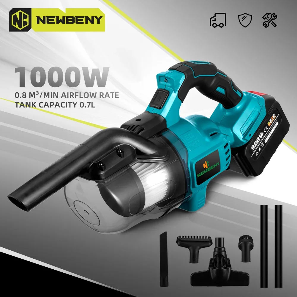 NEWBENY Electric Vacuum Cleaner Cordless Rechargeable For Indoor Interior Household Cleaning Tools For Makita 18V Battery