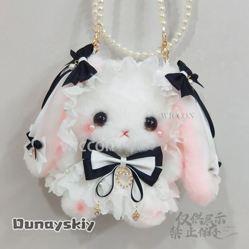 الأصلي لوليتا Kawaii أرنب Crossbody 1.1 سنتيمتر سلسلة أرنب حزام حقيبة 2 StylesBag ل هدية عيد ميلاد لوليتا رائعة دمية اللؤلؤ