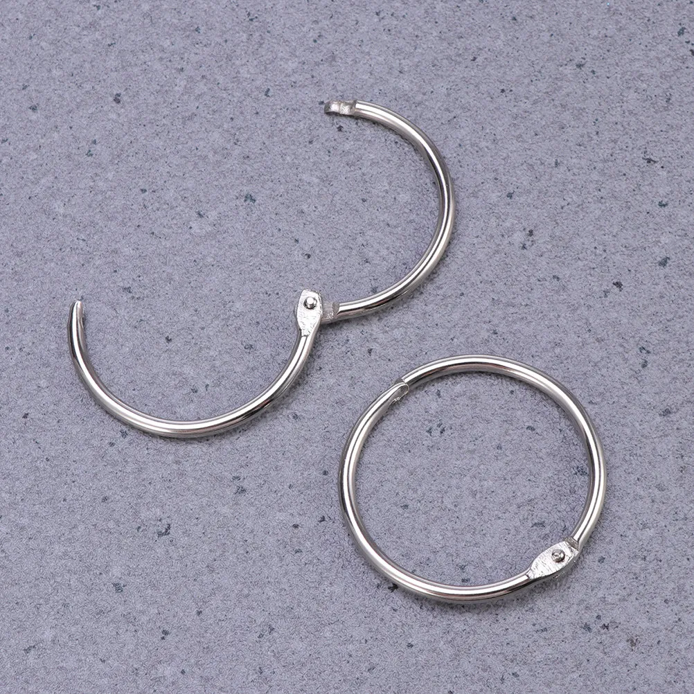 20Pcs Heavy Duty Metal Loose Leaf Rings Nickel Plated Book Binder Rings Keychain Organizer for Scrapbooking Samples Memo