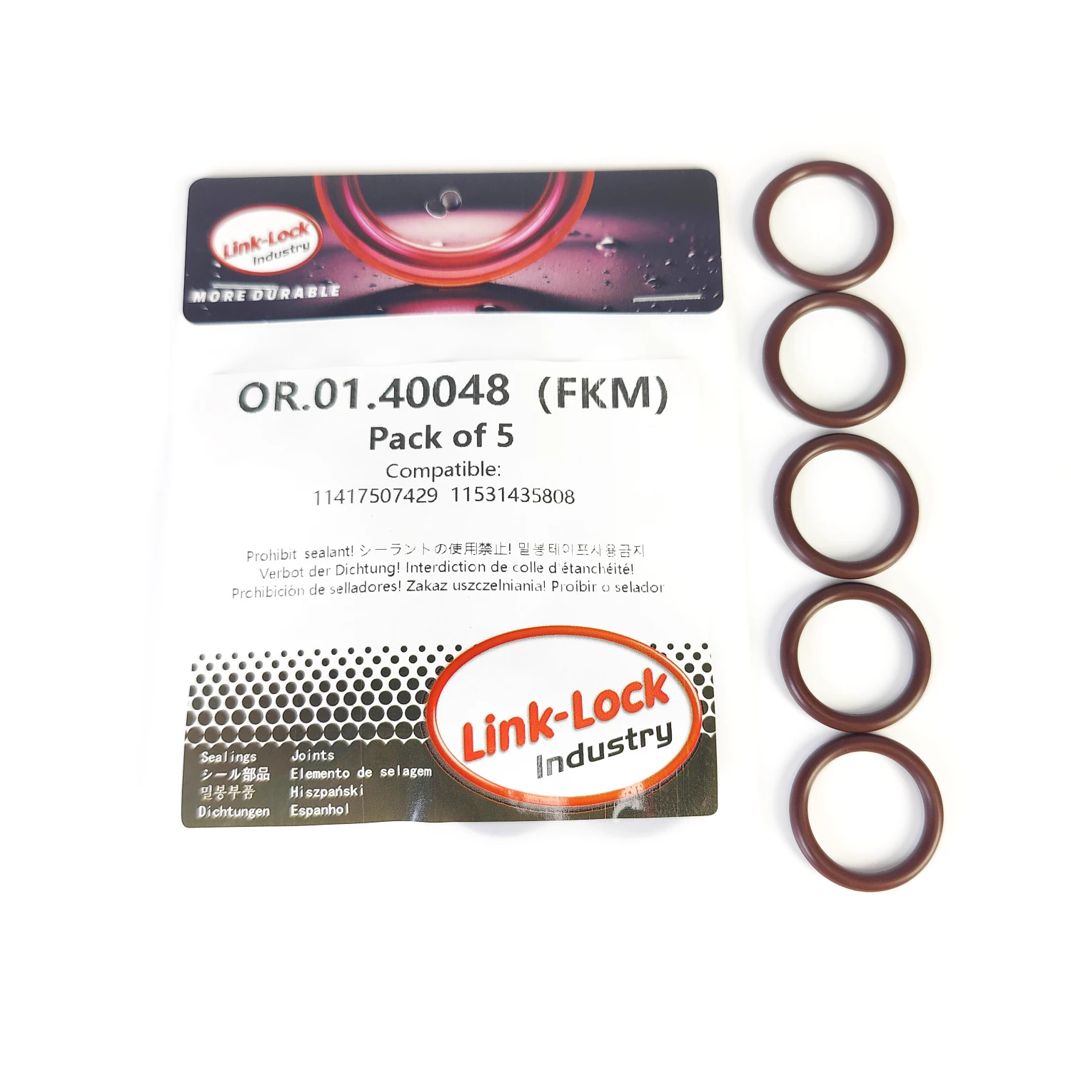 5PCS FKM Viton OR.01.40048 Engine Oil Pump O-Ring Gasket 11417507429 11531435808 for BMW M50 M52 S52 M54