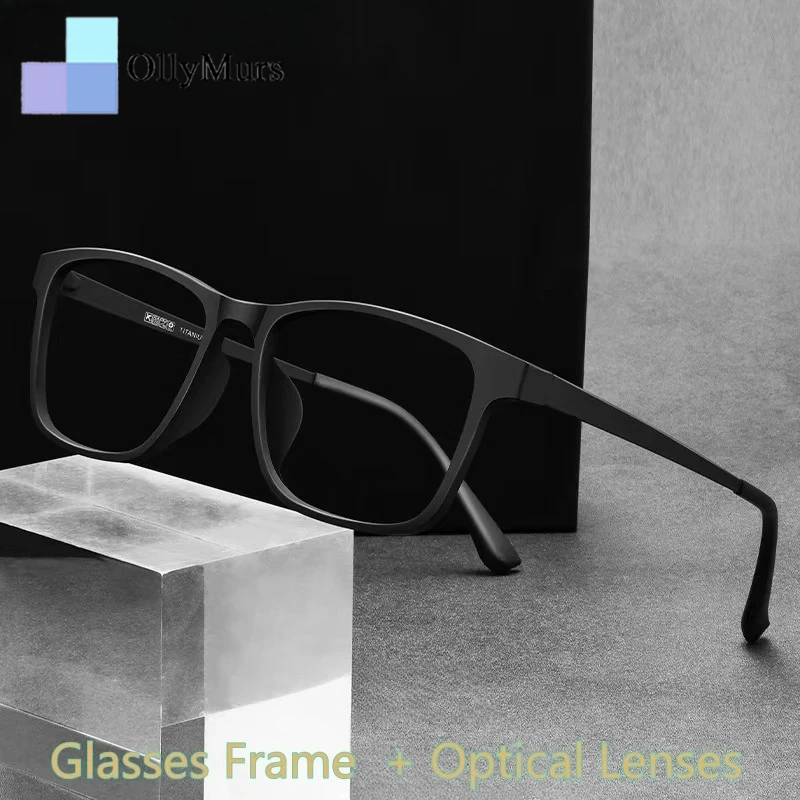 

OLLYMURS Optical Glasses Men's Myopia Hyperopia Progressive Multifocal Prescription Eyeglasses Titanium TR90 Big Eyewear H3068