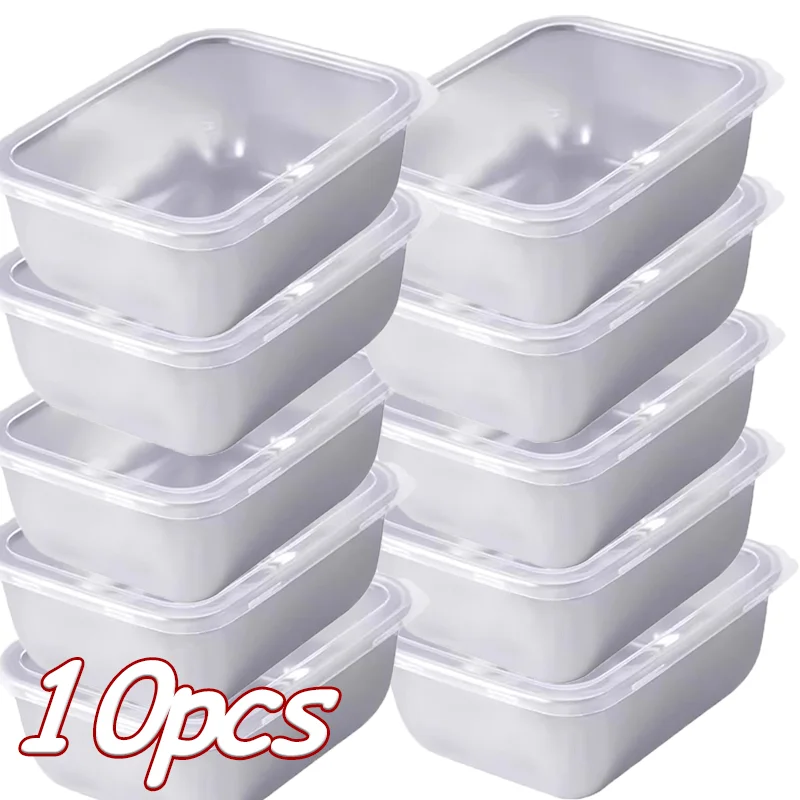 304 Stainless Steel Food Container with Cover reusable Thicken Fresh-keep Food Fruit Lid Sealed Storage Box Fridge Organizer 2-5