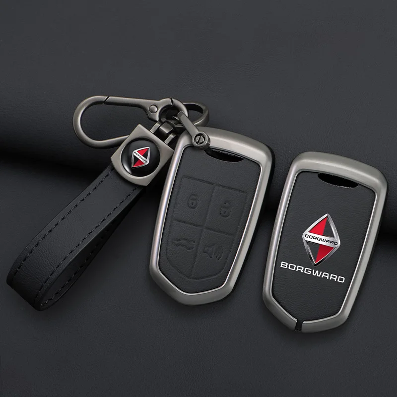 Zinc Alloy Car Smart Remote Key Case Full Cover Shell Fob Bag For Borgward BX5 BX7 2017 2018 Protector Keychain Auto Accessories