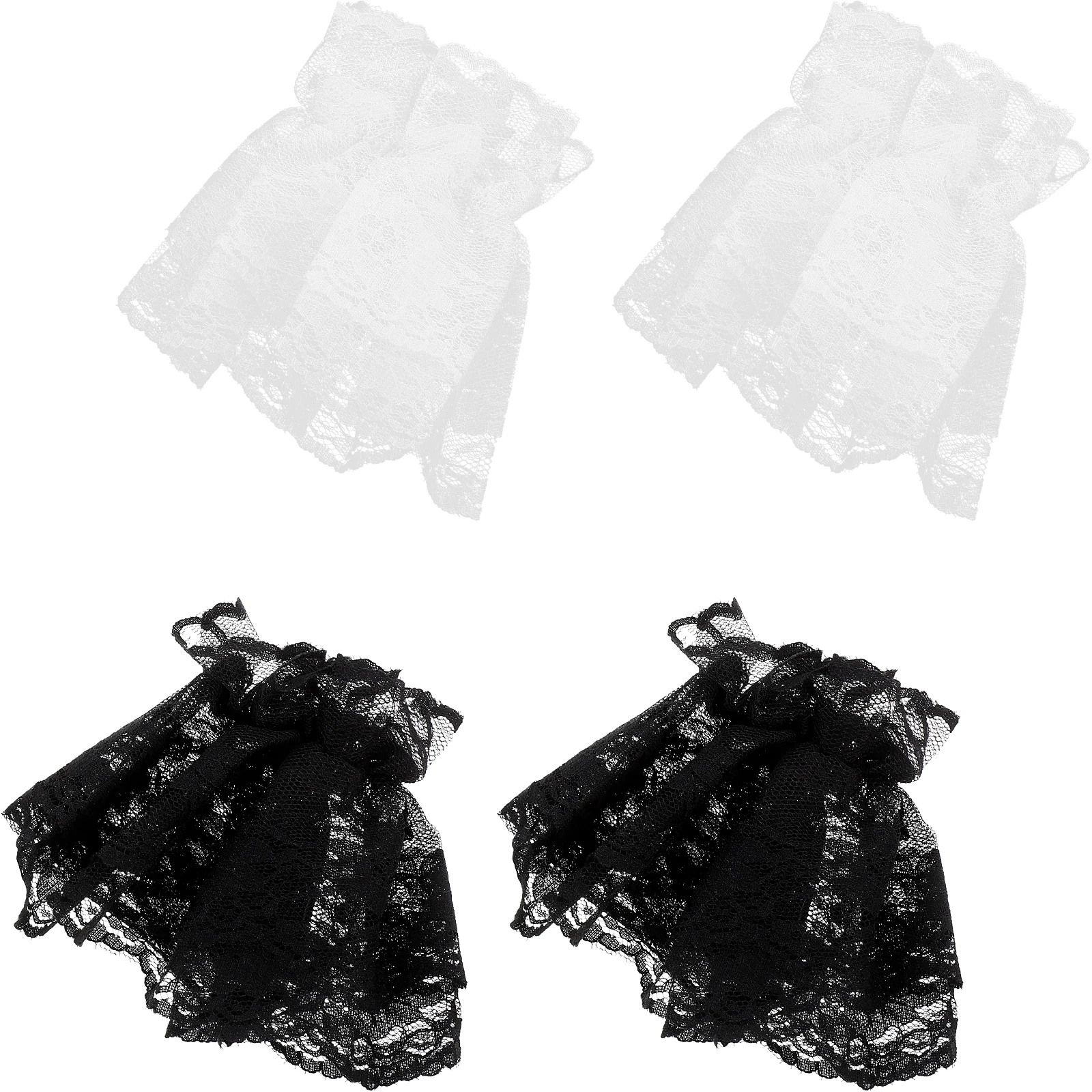 

2 Pairs White Lace Hand Wrist Accessories Short Sweet Lolita Style Wrist Gloves Lolita Style Women Elegant Gloves