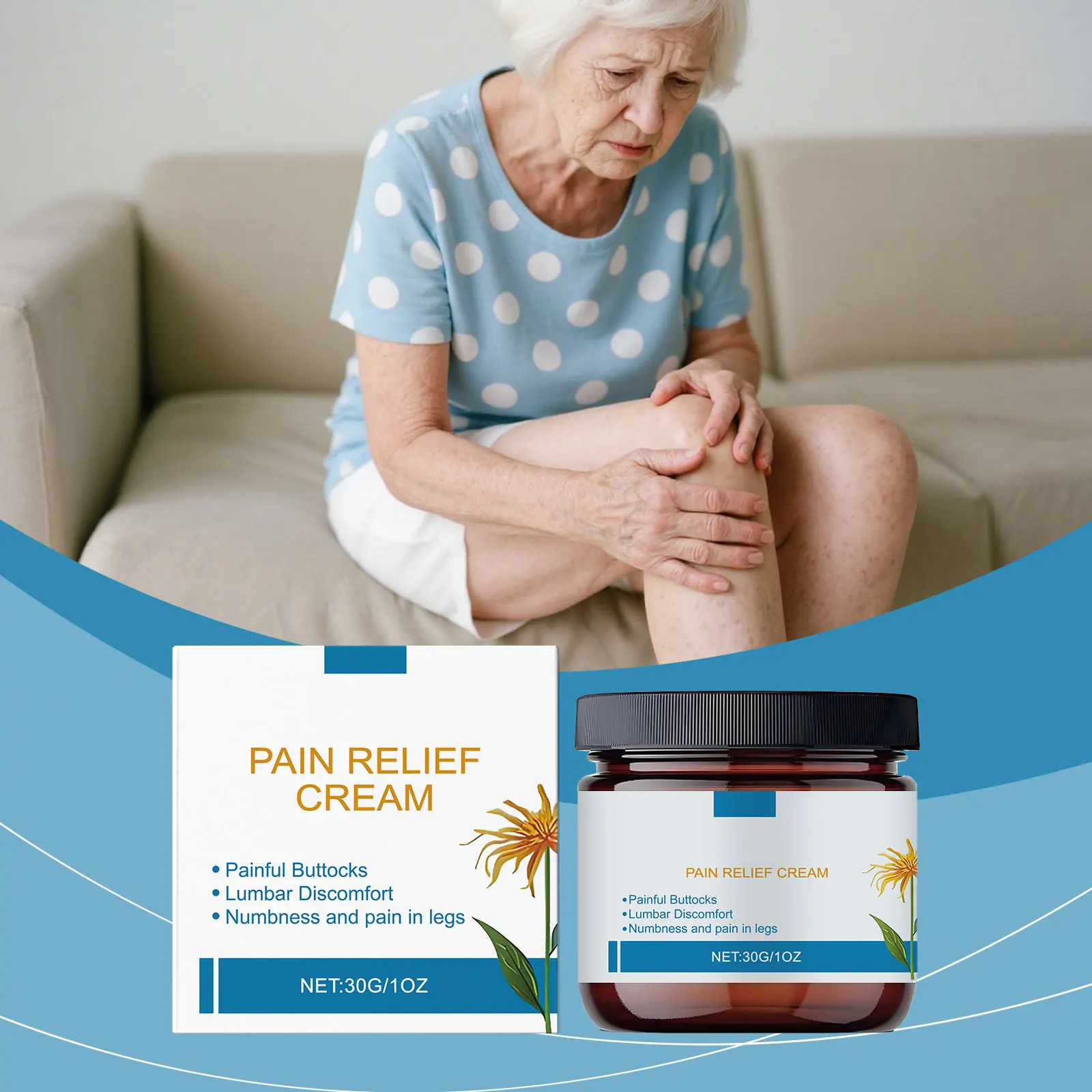 كريم العناية بالمفاصل - كريم ترطيب ومغذي يومي لجلد المفاصل والركبة والمعصم، تطبيق موضعي للتدليك