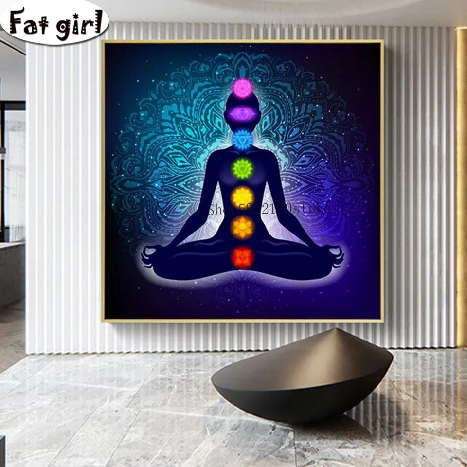 Diamond Painting Art Poster Indian Buddha Meditation Picture 5D diy Embroidery Cross Stitch Rhinestone Mosaic Square Round Drill