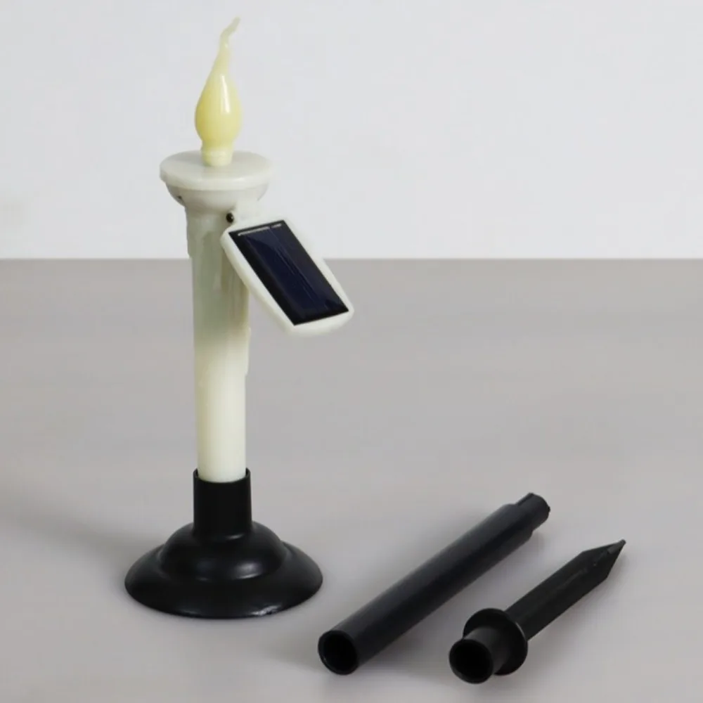 4/6pcs Halloween Solar Candle Lights 2 in 1 Flameless Lawn Light Rainproof Home Landscape Decoration Desktop Candle Lamp