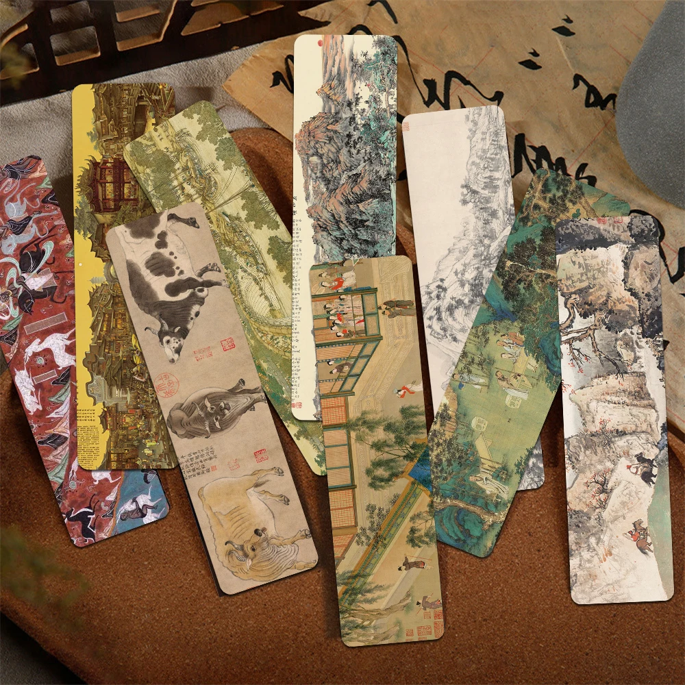 

30pcs Chinese Style Famous Painting Bookmark Reading Pages Books Labeled Students Creative Gifts DIY Vintage Aesthetic Bookmark