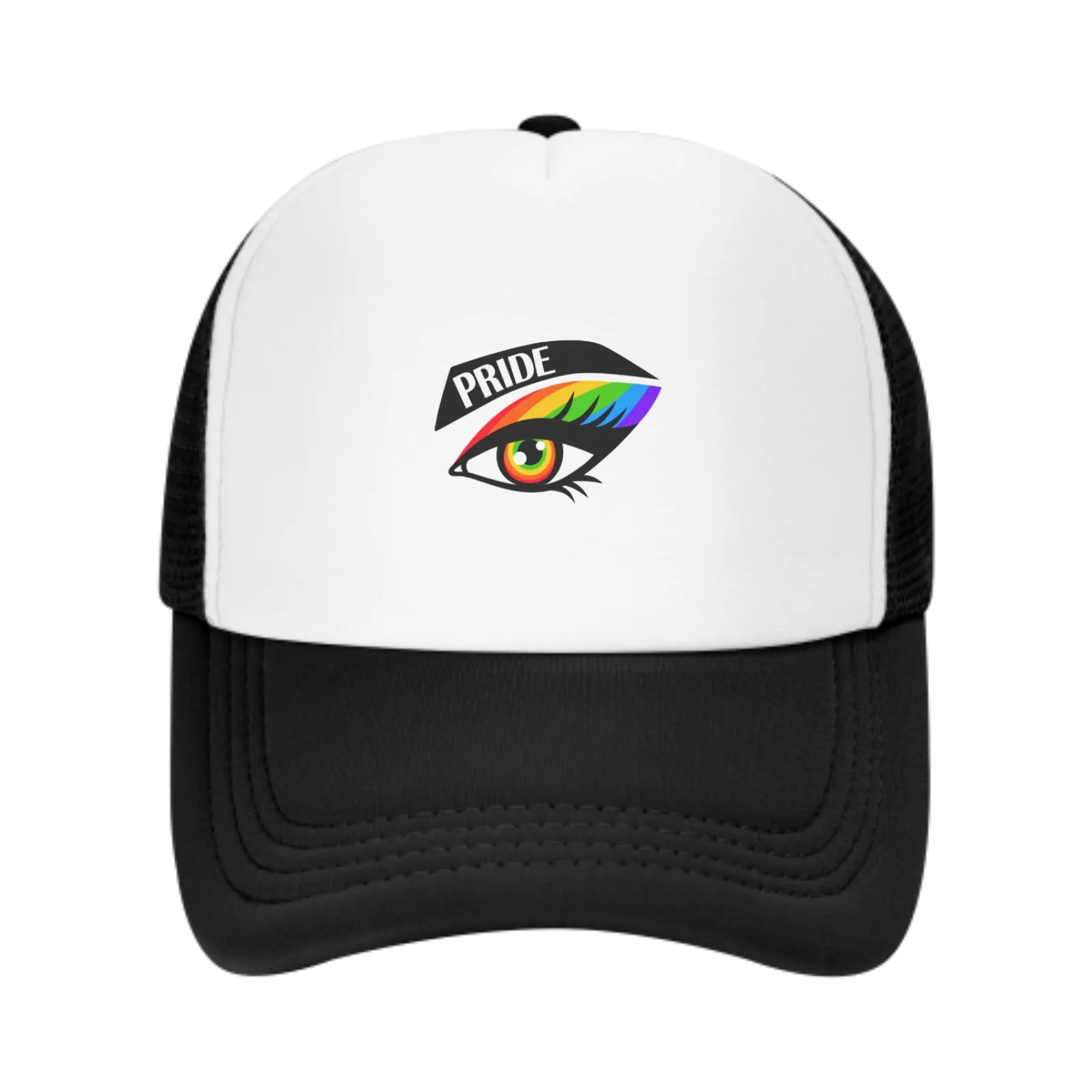 

Pride Eye Print Mesh Baseball Cap LGBT Trucker Hats Sports Outdoor Adjustable Washed Snapback Dad Hat