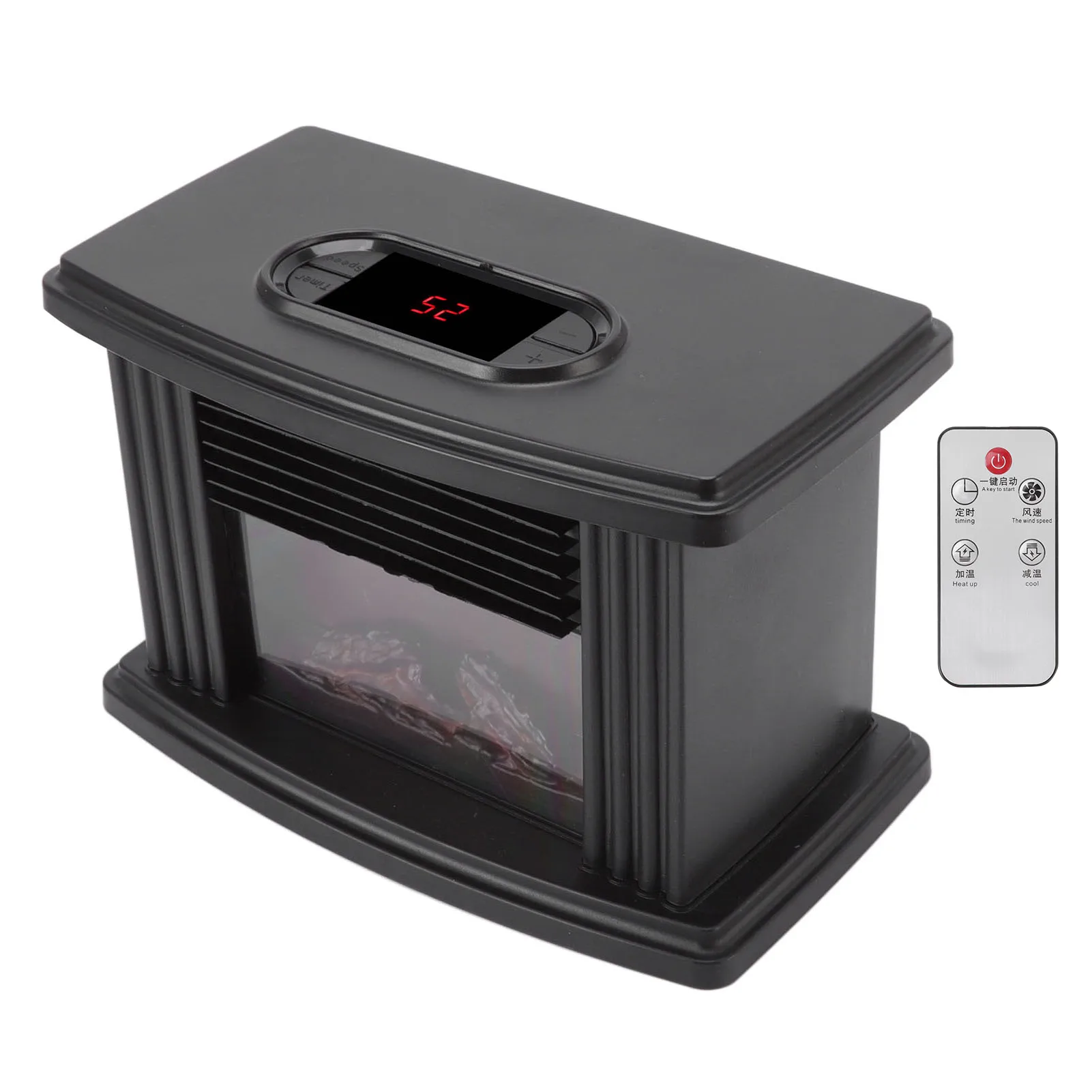 Stufa per camino elettrica Stufa per camino elettrica da tavolo uniforme veloce portatile da 1000 W con telecomando