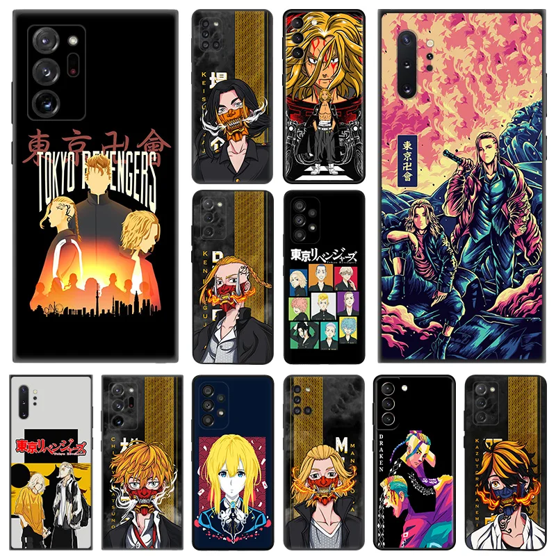 Phone Case for Samsung A35 5G A55 A02 A03 A04 A05 S8 S9 Note 10 Plus 9 8 a05s Cartoon Tokyo Revengers Soft Black Silicone Cover