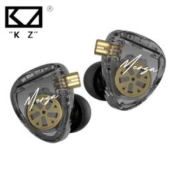 Kz-mergaノイズキャンセル電話イヤホン、低音イヤフォン、イヤーモニターヘッドフォン、スポーツヘッドセット、新しい到着