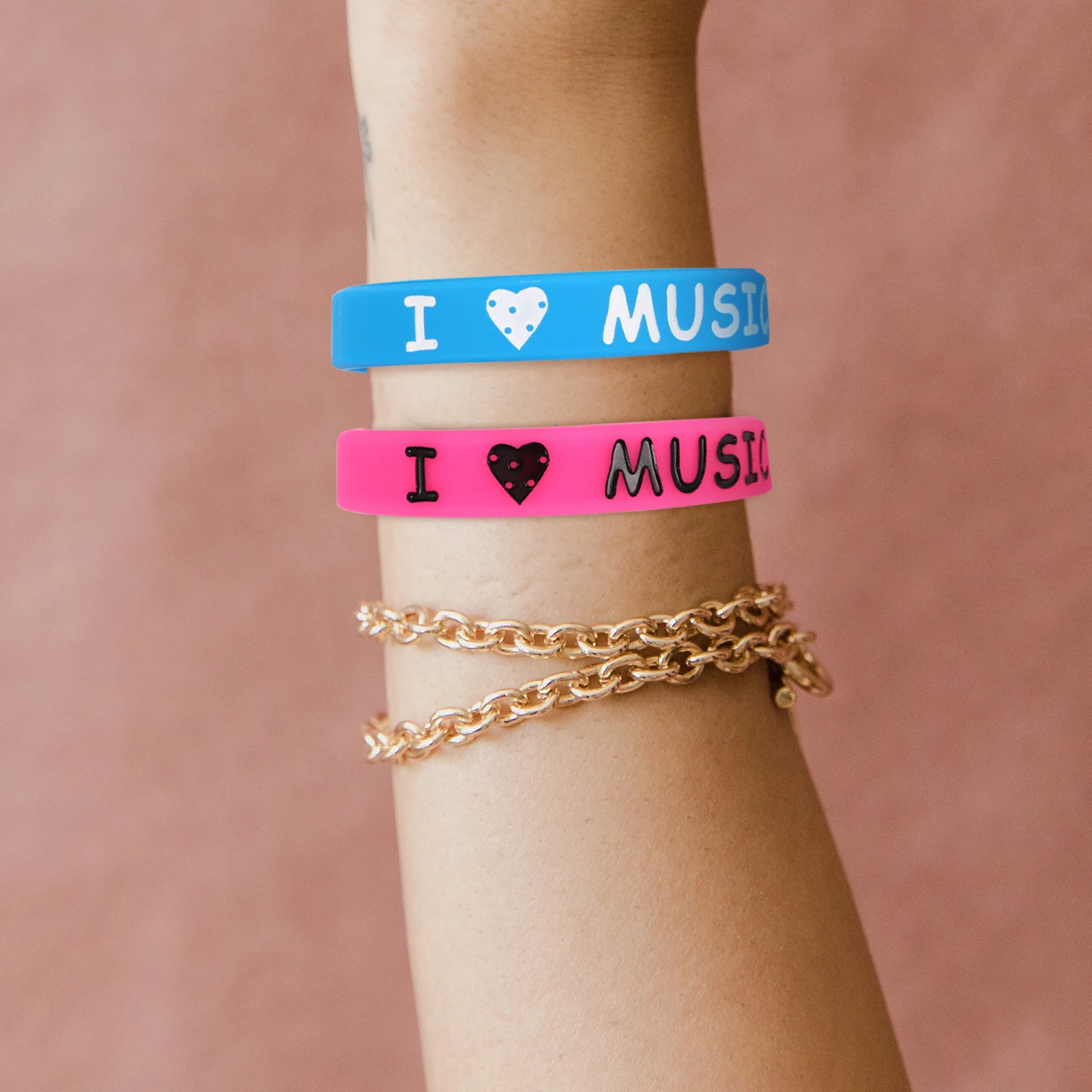 

12 Pcs I Love Music Bracelet Colorful Festival Wristbands Concert Party Favors Bracelets