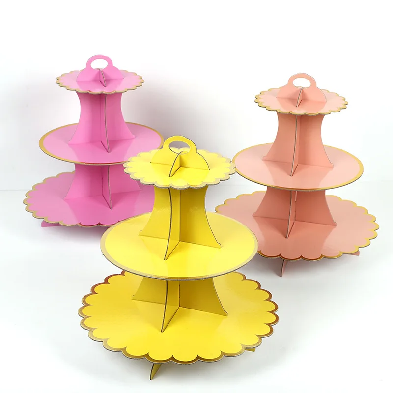 

Bronzing Paper Dessert Cake Stand, Birthday Party, Wedding Decoration, DIY Paper Craft, Dessert Display, Cake Tool Bakeware