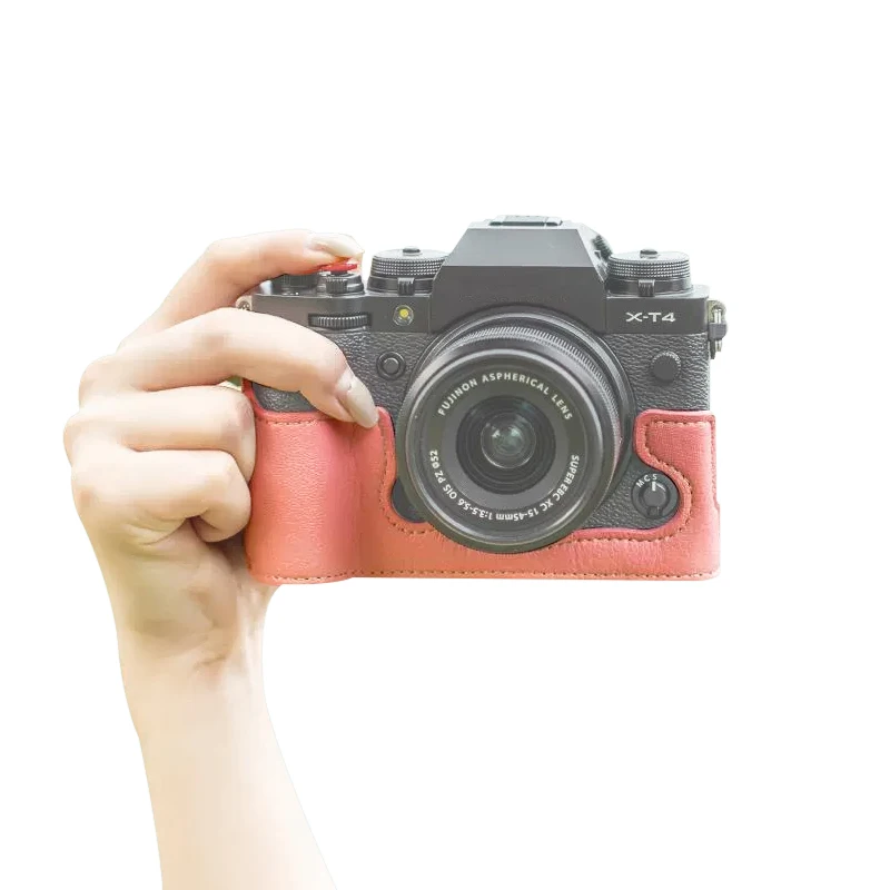 handwork Photo Camera Genuine leather cowhide Bag Body BOX Case For Fujifilm Fuji XT4 X-T4 XT-4 Protective sleeve box base
