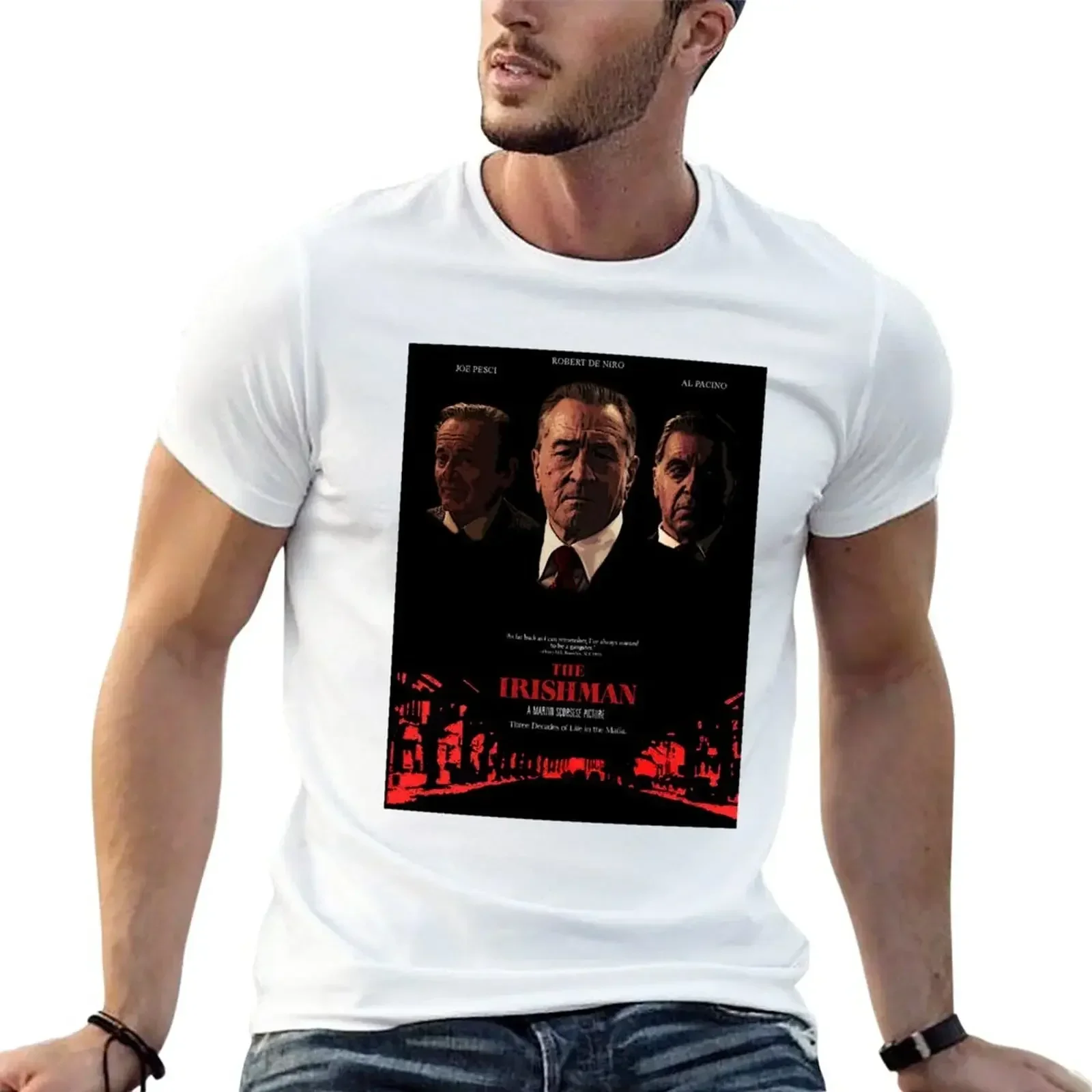 The Irishman Goodfellas styleT-Shirt funnys plus size tops Men's t shirts heavyweight Round Collar Outfits funny style tops 2024