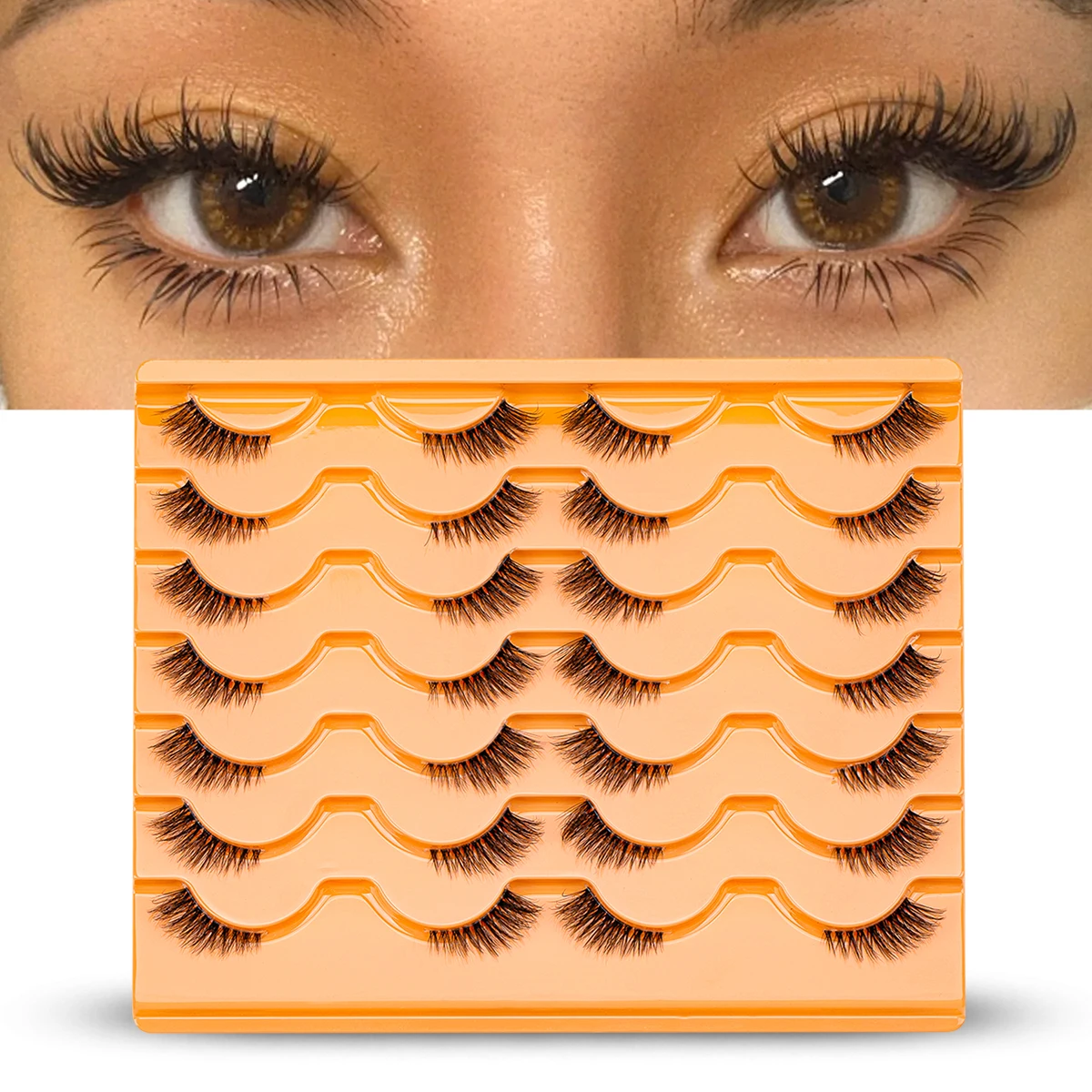 14 Pairs Half Eey Lashes Faux Mink Lashes Natural Fluffy  Eyelashes  Extension Fake Lashes Makeup Tool