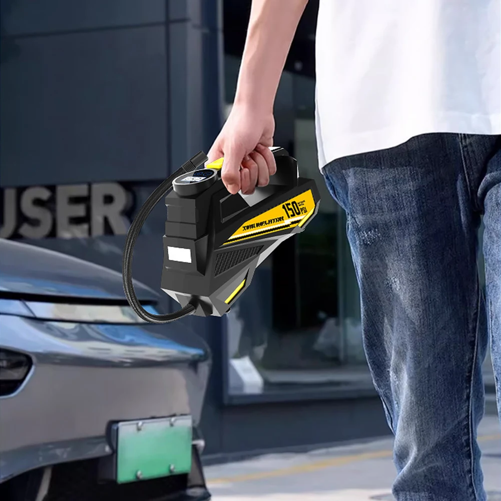 

150PSI Bicycle Air Compressor with LED Light Auto Electric Pump Digital Display Electric Air Pump for Automobile Bicycle Ball