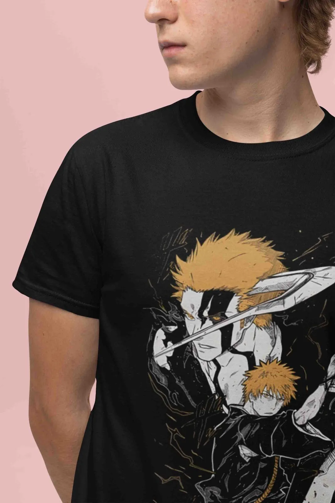 Bleach Anime Shirt Ichigo Bankai T-Shirt Byakuya Tshirt Aizen Zaraki Unisex Tee