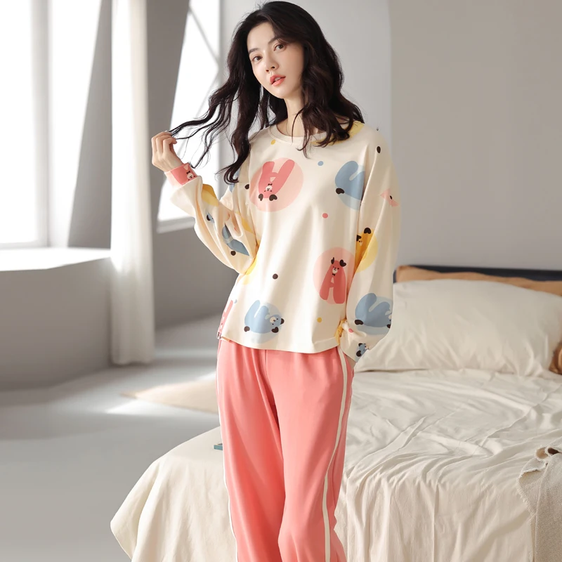 

Pajama Sets For Plus Size Woman Funny Flower Thicker Double Fluffy Starry Night Daily Lazy Seasons Bow Leopard Geometric Collar