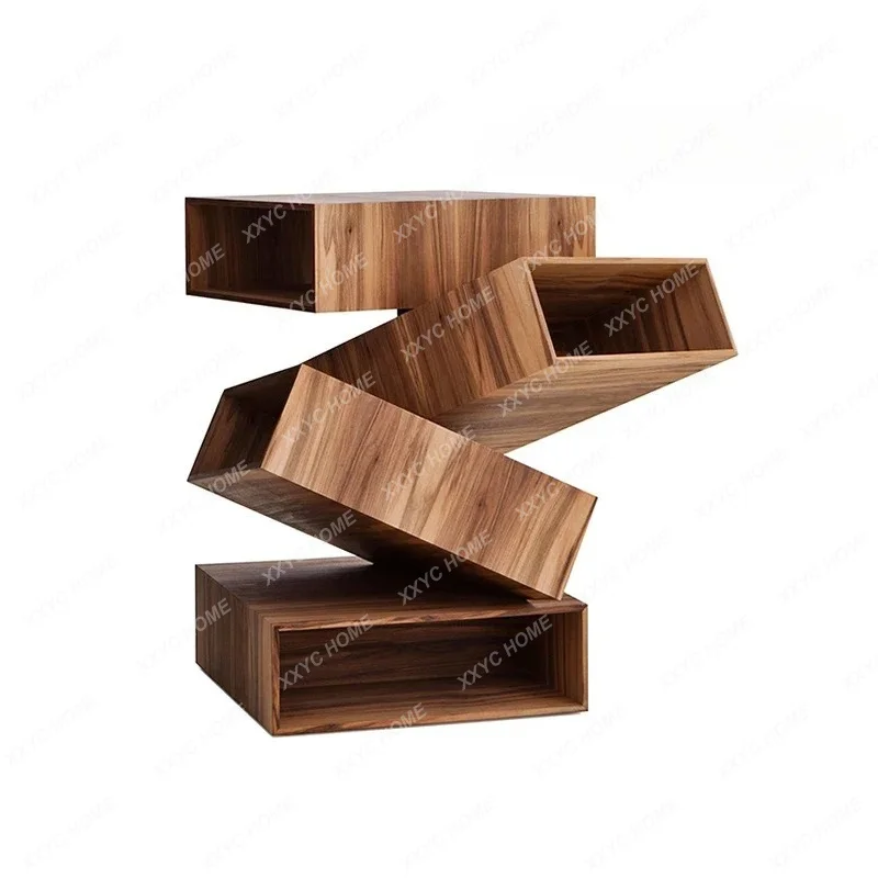 XModern Creative Art Side Few Overlapping Simple Bedroom Metal Special-shaped Bedside Table