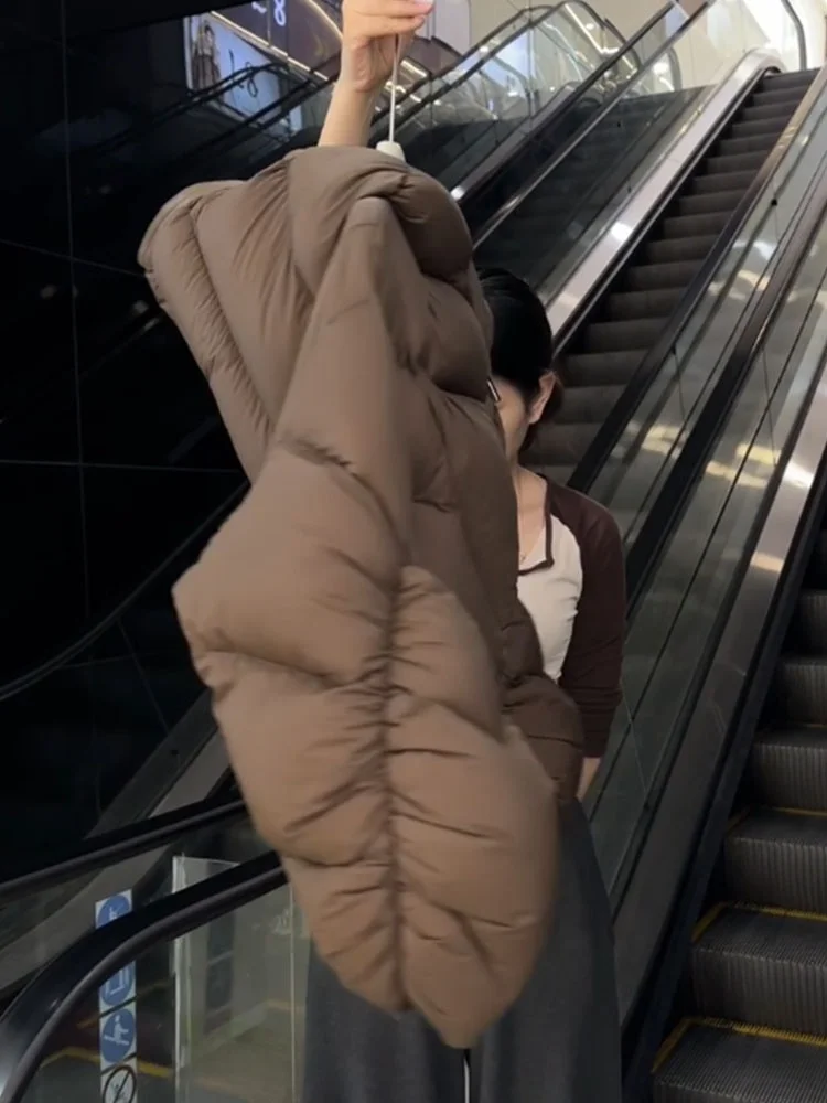 Único ort marrom com capuz feminino para baixo Jaet Sli Faionable casaco de inverno Premium Quali Cact Tamanho Commute Sle