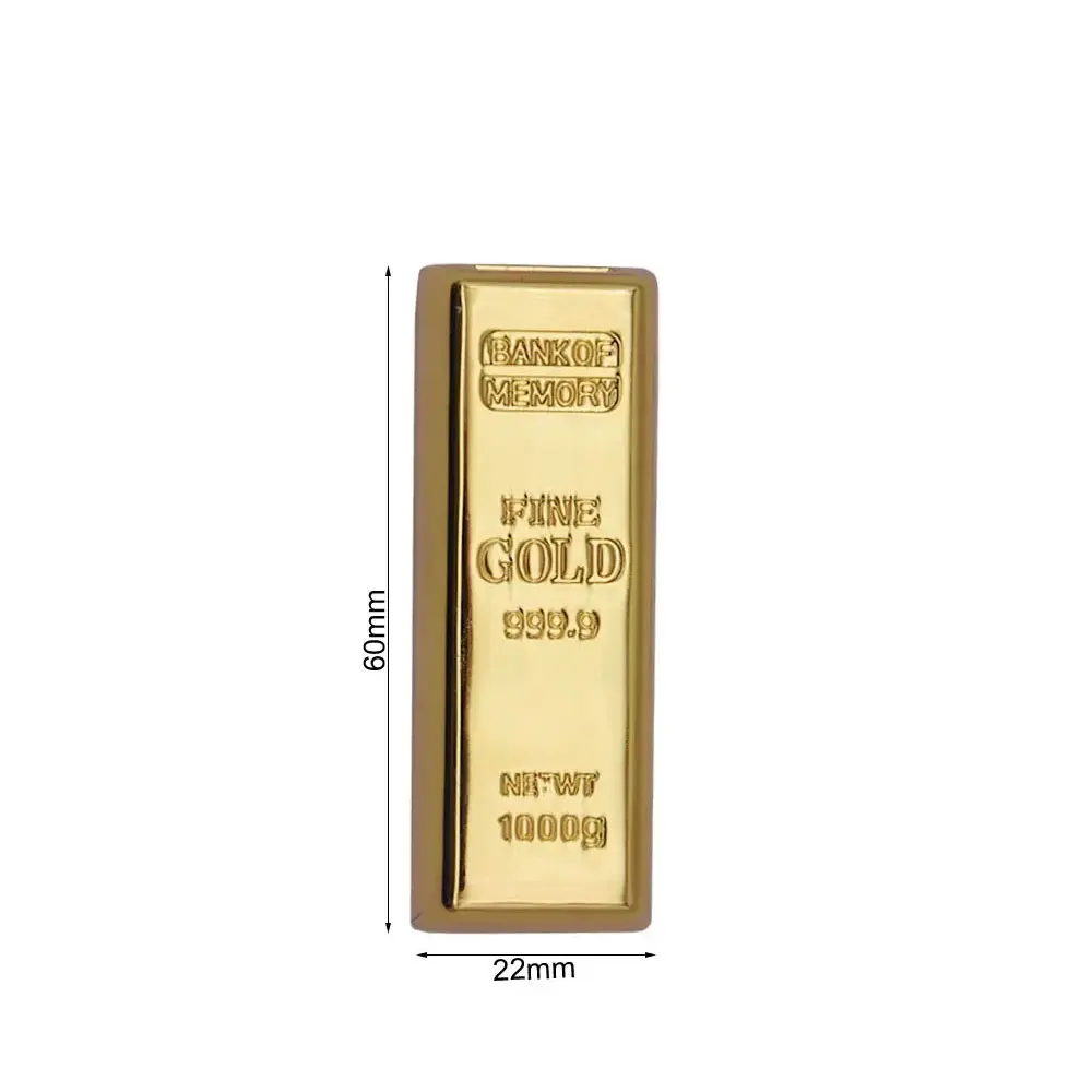 Gold Bar USB 2.0 Flash Drive 128GB, logam Bullion keren kreatif hadiah Pen Drive 64GB lucu Bisnis Hadiah memori stik 32GB