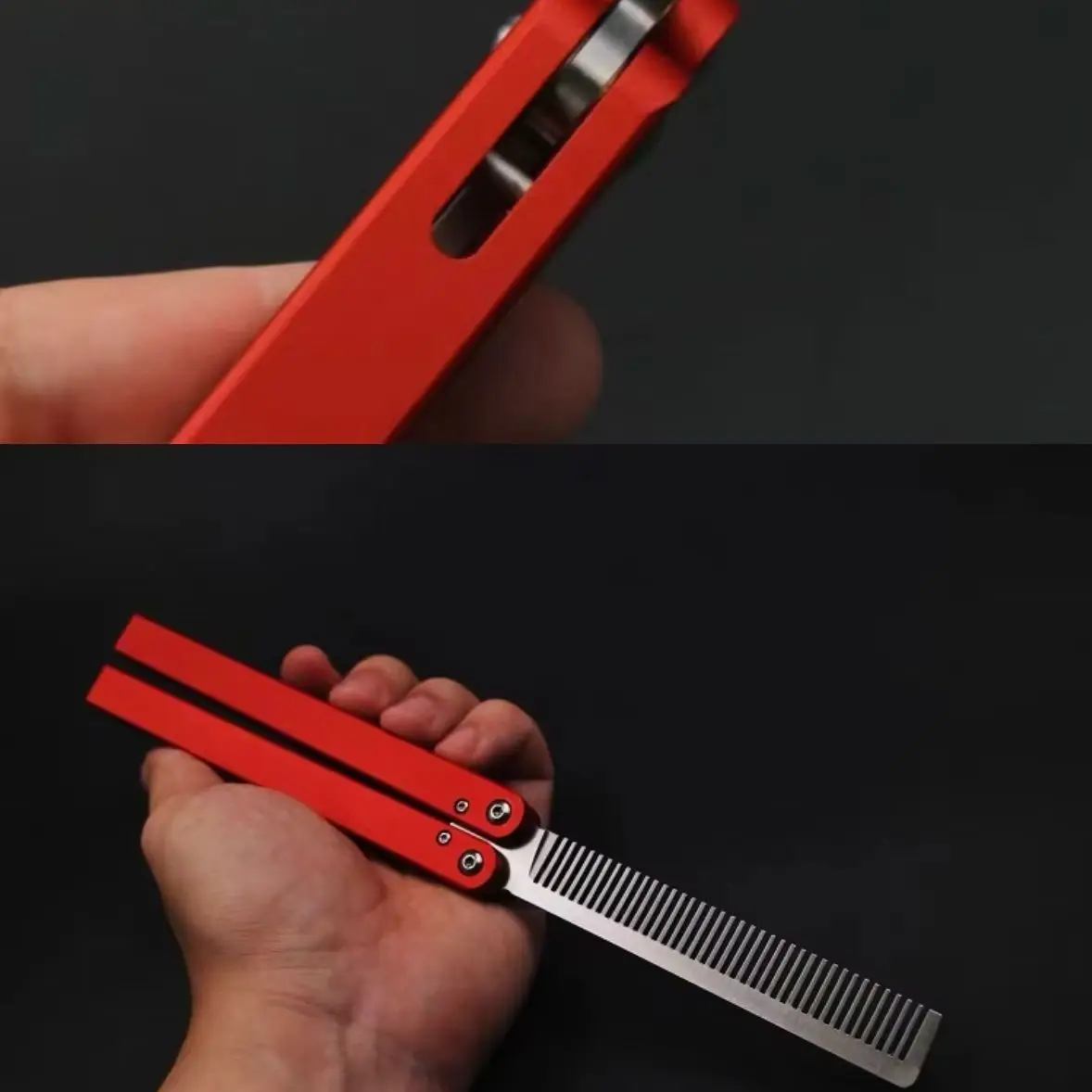 Squid Bali Trainer EDC Aluminum Handle Comb CNC with Bushing Structure for Training