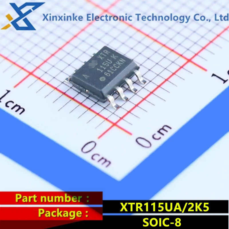 2PCS XTR115UA/2K5 XTR115U SOIC-8 Sensor Interface 4-20mA Current Loop Transmitters Interface ICs Brand New Original