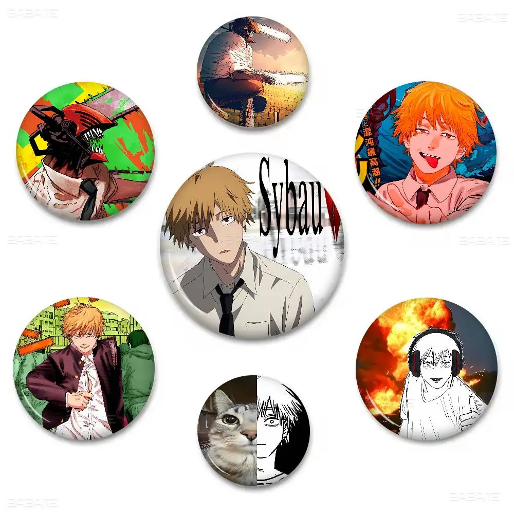 Denji Anime Character Anime Button Pin Handmade Brooch for Clothes Cartoon Badge Backpack Decoration Jewelry Accessories