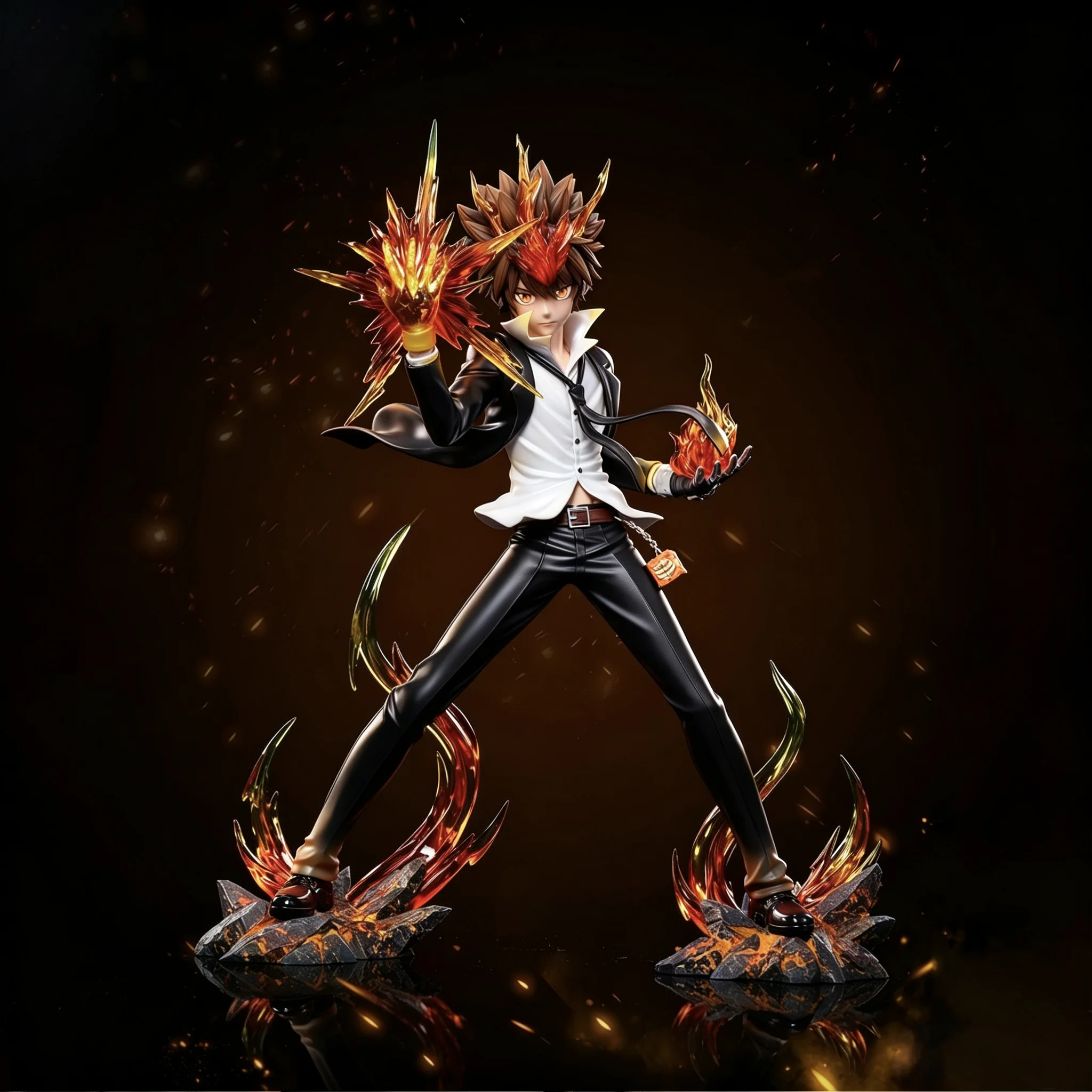 

28cm 11.02 inch Anime Sawada Tsunayoshi Figures Pvc Statue Desktop Ornamen Collection Statue Model Decoration Room Desk Toys