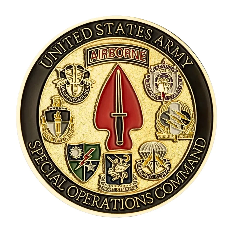U.S.Army Airborne Challenge Coins Souvenir Special Operations Golden Plated Collectibles Coin Home Decoration
