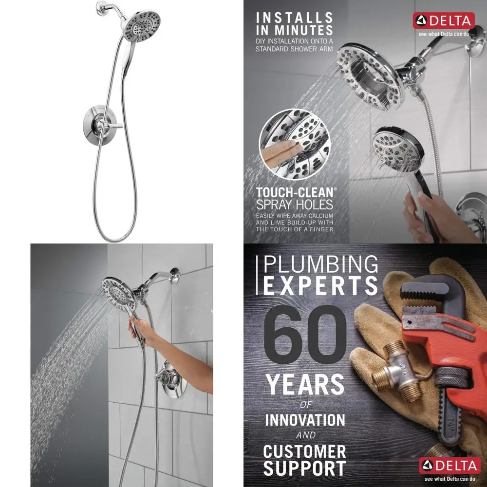 

Хромированная душевая система Delta Arvo 14 серии с двойной душевой насадкой In2ition и ручной распылительной насадкой, комплектом обрезки клапана, C