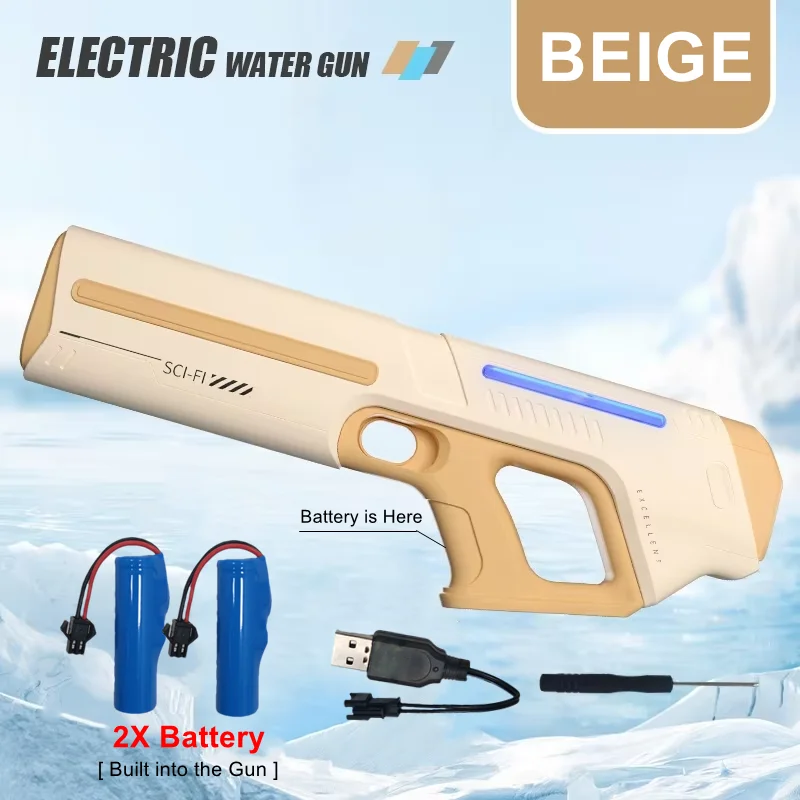 Elektrische Wasserpistolen für Erwachsene Leistungsstarke Automatische Saugwasserpistole Sommer-Pool-Outdoor-Spielzeug Geschenk