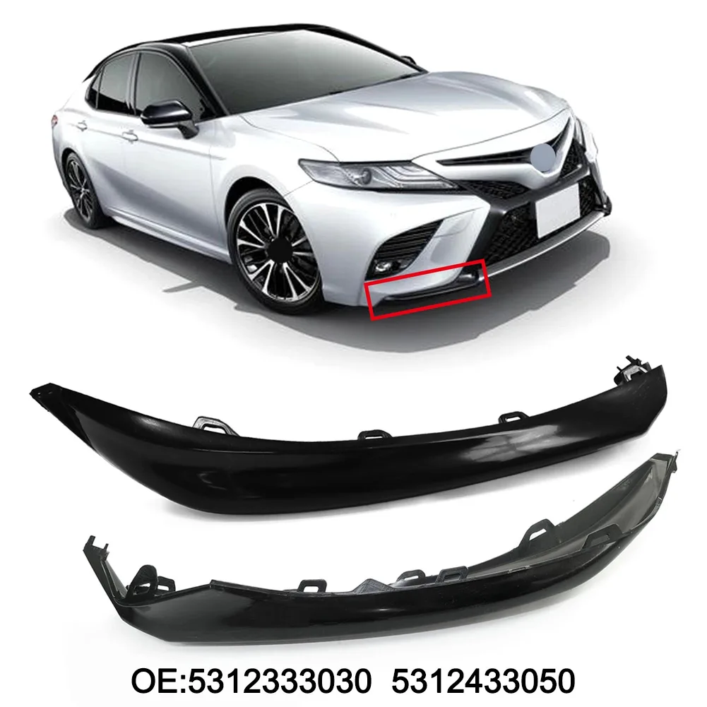 Front Bumper Outer Molding Trim Pair For Toyota For Camry 2018 2019 Black ABS 5312333030 5312333050 Car Exterior Accessories