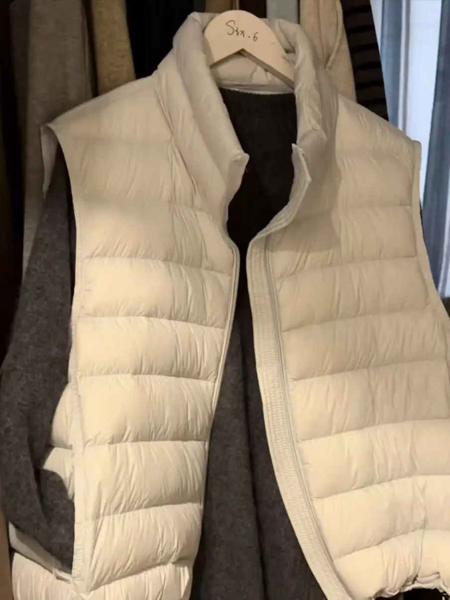 Gilet Imbottito Coreano con Collo Alto a Costine, Nuovo Design Autunno Inverno, Capospalla Svelato per Donna