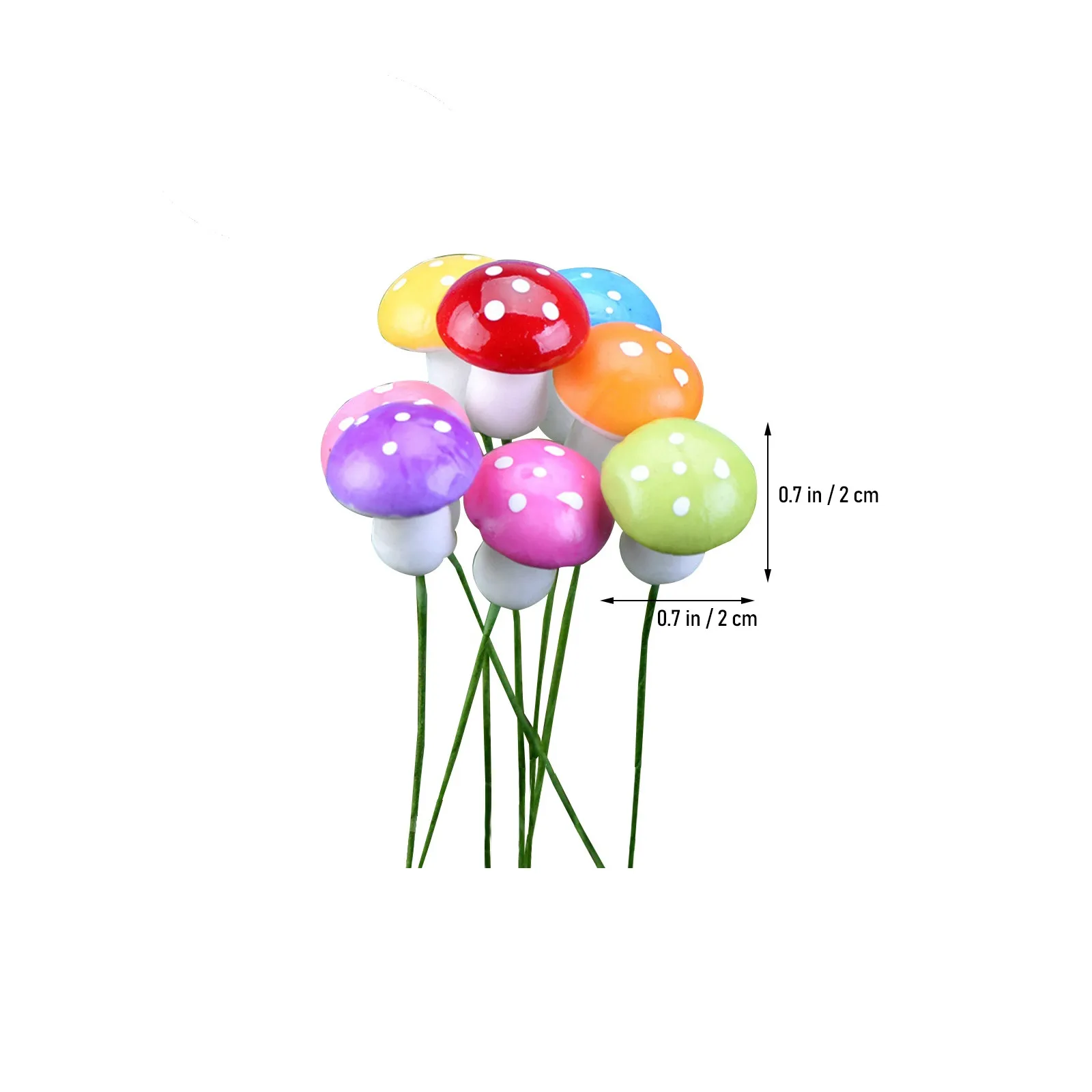 20Pcs Realistic Foam Mushrooms Miniature Fairy Garden Decor Set Colorful Glossy Design for Terrarium Succulent Pots Micro Garden