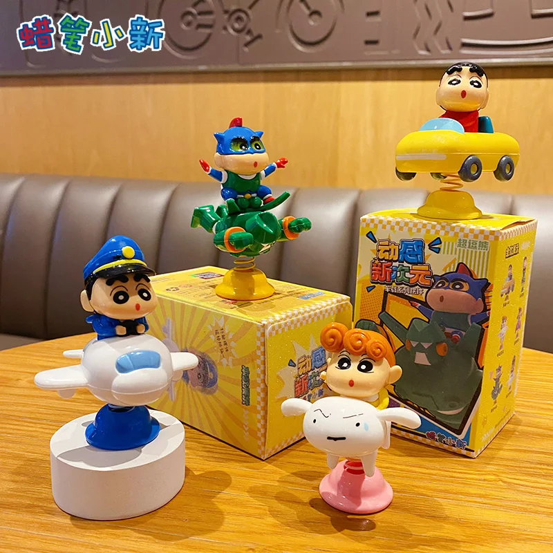 7cm Crayon Shin-Chan Anime Figures Dynamic New Dimension Series Car Central Control Ornament Shake Fighter Girl Toys Fans Gift