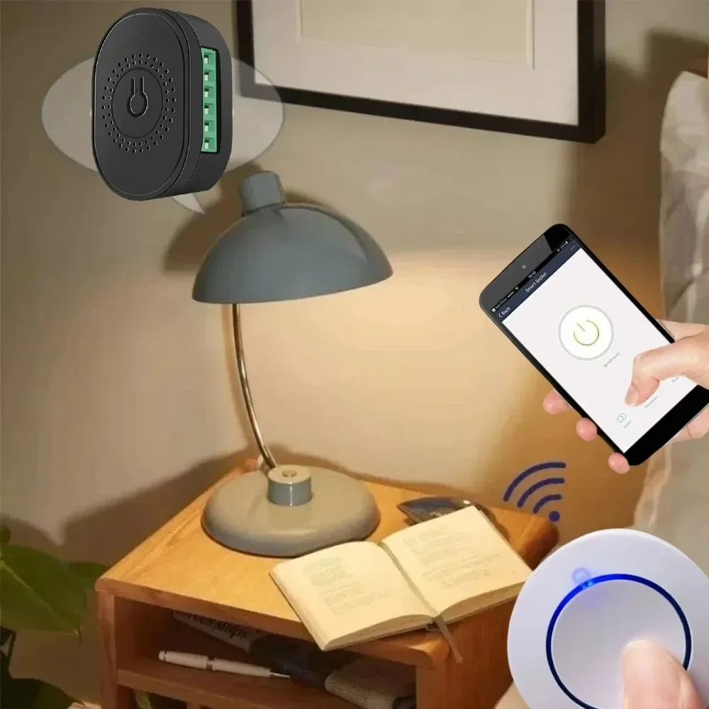 Модуль умного переключателя Tuya RF433 Wi-Fi 16A, мини-релейный приемник, контроллер автоматизации умного дома «сделай сам», работа с голосовым управлением Google