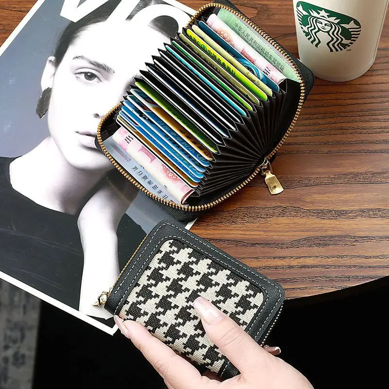 Retro  Printing  Card Holder  Multiple Card Slots  High-capacity  Ms.  Wallet