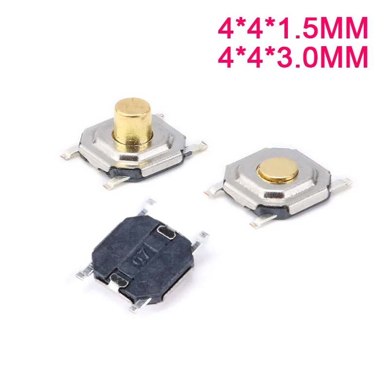 50Pcs/10Pcs Touch Switch 4 Feet Square 4x4x1.5mm 4X4X3MM Waterproof Copper Head Circuit Board Micro Button Touch 4*4*1.5 4*4*3