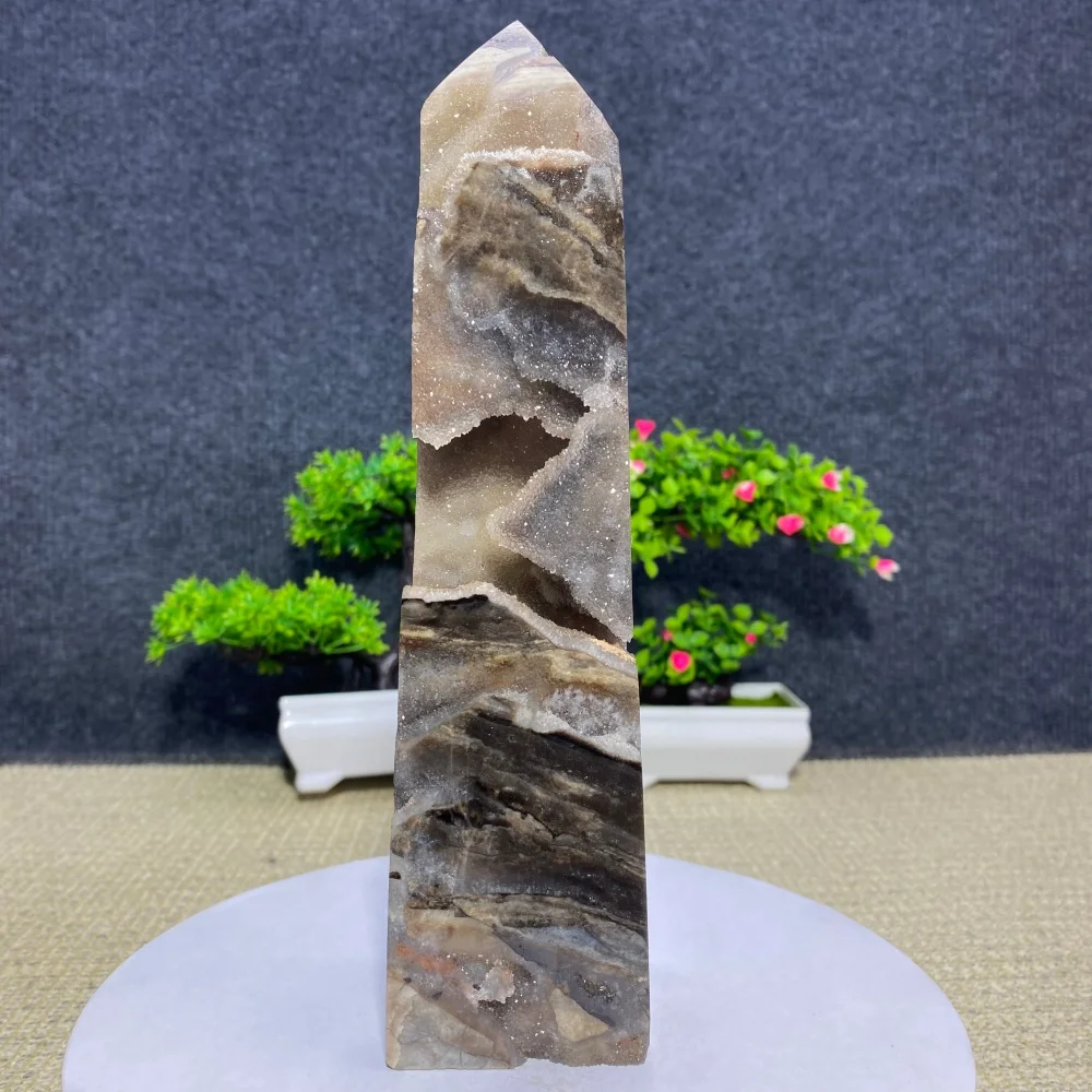 Natural Sphalerite Crystal Column Tower - Reiki Healing Energy Spiritual Meditation Stone Mineral Specimens for Home Decoration