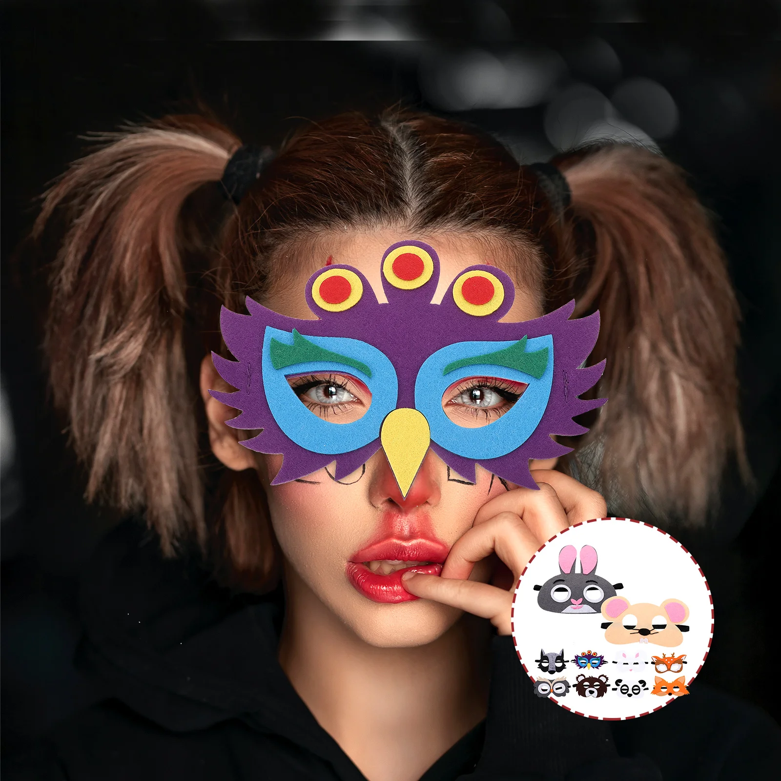 Rabbit Half Mask Halloween Cartoon Fox Costume Decorative Jungle Animal Delicate Party Costumes