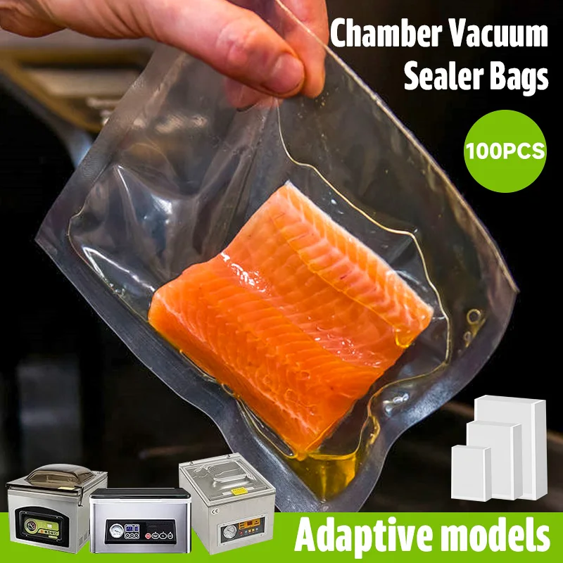 Magic Seal Vacuum Sealer Smooth Flat Bags Size 7.87X11.81inch Pack of 100 Pre-Cut - Kitchen Vacuum bags for food, BPA free