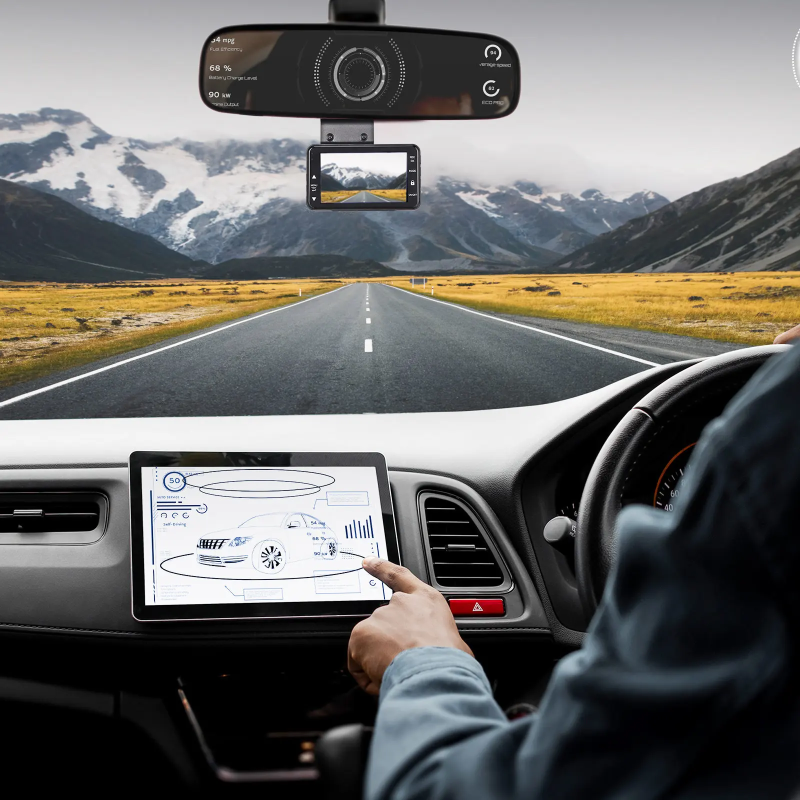 Dual Dash Cam 4K Front and Rear Vehicle Camera GPS WiFi Lane Deviation Collision Warning Continuous Parking Protection