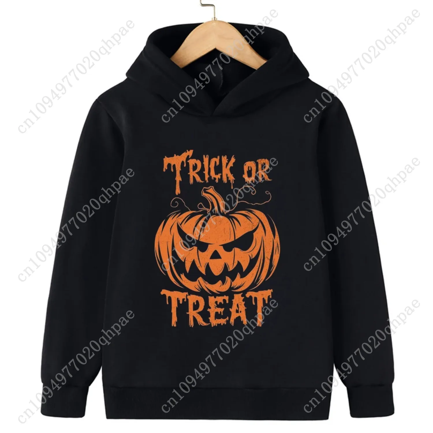 2025 Abstract Street Children's Warm Sweatshirt Halloween 2D Boys and Girls Hooded Sweatshirt Autumn and Winter Warm Fashion